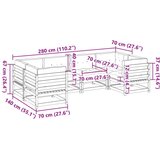 vidaXL 6-dijelni set vrtnih sofa s jastucima voštano smeđi od borovine | shoptok.hr