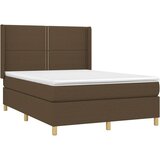  Krevet s oprugama i madracem tamnosmeđi 140 x 190 cm od tkanine | shoptok.hr