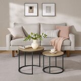  Set Okruglih Stolića za Kavu od Sonoma Hrasta s Crnim Nogama - 2 Komada | shoptok.hr