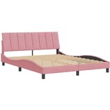  Posteljni okvir z vzglavjem roza 160x200 cm žamet, (21086341) | Shoptok.si