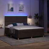 LED Box Spring Krevet Tamno smeđa 180 x 200 cm tkanina | shoptok.hr