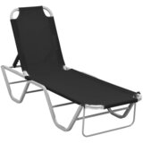 vidaXL Ležalnik aluminij in tekstil črn Cene