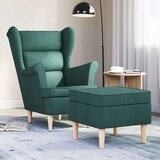  Fotelja od tkanine s tabureom tamnozelena - Tamnozelena 1 S osloncem za noge | shoptok.hr