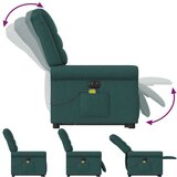 vidaXL Električni masažni naslonjač na podizanje tkanina tamnozeleni | shoptok.hr