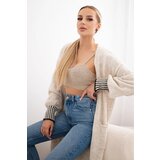 Kesi Włoski Cardigan with pockets dark beige | shoptok.hr