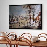  Slika - Pieter Bruegel the Elder – Winter Landscape with Birdtrap 120x80 U crnom drvenom okviru | shoptok.hr