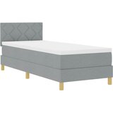  LED Box Spring Krevet Svijetlo siva 80 x 200 cm tkanina | Eponuda.com