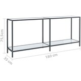  Konzolni stol bijeli 180 x 35 x 75,5 cm od kaljenog stakla | shoptok.hr