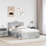  Krevetna konstrukcija s uzglavljem Betonska siva 135 x 190 cm | shoptok.hr