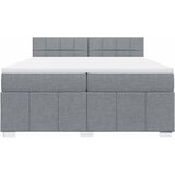  Krevet s oprugama i madracem svjetlosivi 200 x 200cm od tkanine | shoptok.hr