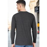 Dewberry T8587 V-NECK MEN'S LONG SLEEVE T-SHIRT-ANTHRACITE-1 | shoptok.hr