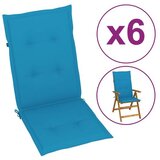  Jastuci za vrtne stolice 6 kom plavi 120 x 50 x 3 cm od tkanine | shoptok.hr
