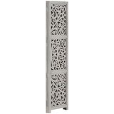 Sobna pregrada s 3 panela siva 120 x 165 cm masivno drvo manga | shoptok.hr
