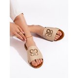 Shelvt Stylish beige women's flip flops Cijene