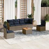  7-dijelni set vrtnih sofa od poliratana s jastucima sivi | shoptok.hr