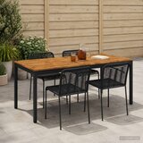  Stol za večeru u vrtu Prirodna i crna 147 x 88,5 x 75 cm | shoptok.hr