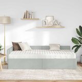  Kutni krevetni okvir s madracem Ostalo 2 pcs Svjetlosiva Baršun | shoptok.hr