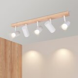 Nettlife Stropna Svetilka 5 Žarnic Lesena Bela Vintage GU10 Nastavljiva 350°, (22136353) | Shoptok.si