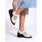 Sergio Leone Comfortable white wedge sandals by | Shoptok.si
