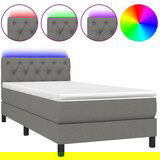 Maison Chic Box spring postelja - Vzmetna postelja z vzmetnico LED temno siva 80x200 cm blago SL2259, (21909362) | Shoptok.si