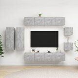 The Living Store Komplet TV omaric 8-delni betonsko siva iverna plošča - Komplet TV Omaric, (21624884) | Shoptok.si