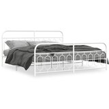  Metalni okvir kreveta uzglavlje i podnožje bijeli 200x200 cm | shoptok.hr