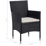  Vrtna jedilna garnitura 5-delna črn poli ratan in steklo, (20679770) | Shoptok.si