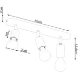  Stropna svetilka FORNES 3 črna, (21348030) | Shoptok.si