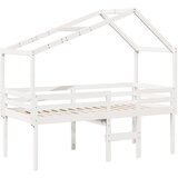 vidaXL Visoka postelja s streho bela 80x200 cm trdna borovina, (21251246) | Shoptok.si