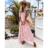 Beloved Sandra maxi obleka roza