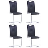 Maison Chic Nihajni Jedilni stoli - Vzorci stoli 4 kosi črno umetno usnje A1567, (22031394) | Shoptok.si