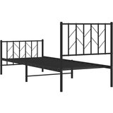 Metalni okvir kreveta uzglavlje i podnožje crni 80x200 cm | shoptok.hr