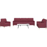 vidaXL Sedežna garnitura 3-delna vinsko rdeče blago | Shoptok.si