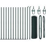 vidaXL Hexagon Fence Zelena 0.6x25 m Jeklo, Ograjni stebri s osnovnimi ploščami 13 kos Ø32mm 70cm Galvanizirano jeklo Cene
