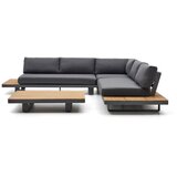 Kave Home Temno siva/v naravni barvi aluminijasta vrtna garnitura za 5 oseb Tosqueta – | Shoptok.si