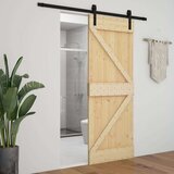  Klizna vrata s priborom za montažu 90 x 210 cm masivna borovina | shoptok.hr