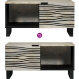 vidaXL Stolić za kavu Bijela, Crna 80 x 50 x 40 cm Čvrsto drvo manga | shoptok.hr