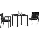  Vrtni set za objed 3 pcs Crna i Siva PE ratan | Eponuda.com
