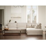 Maison de Rêve Krem kutna garnitura od šenila (s desnim kutom/u obliku slova L) Kirou – | shoptok.hr