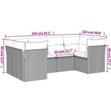  6-dijelni set vrtnih sofa s jastucima bež od poliratana | shoptok.hr