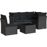  6-dijelni set vrtnih sofa s jastucima crni od poliratana | shoptok.hr