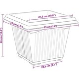  Kvadratna cvetlična posoda 6 pcs Kamnito rdeča 33 x 33 x 26 cm, (5000207767) | Shoptok.si