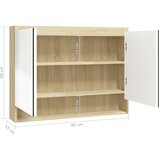  Kupaonski ormarić s ogledalom 80 x 15 x 60 cm MDF bijeli/hrast | shoptok.hr