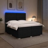  LED okvir za krevet s madracem Crna 200 x 200 cm Tkanina | shoptok.hr