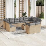 vidaXL 13-dijelni set vrtnih sofa s jastucima poliratan Bež Cijene