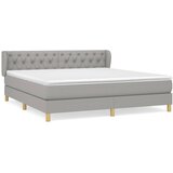 The Living Store Box spring postelja z vzmetnico svetlo siva 160x200 cm žamet - Box Spring Postelja, (21490248) | Shoptok.si