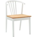  Stolac za blagovanje 2 pcs bijela i prirodna Čvrsto drvo | shoptok.hr