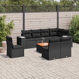 vidaXL 9-dijelni set vrtnih sofa s jastucima crni od poliratana | shoptok.hr