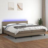 The Living Store Box spring postelja z vzmetnico LED taupe 200x200 cm blago - Box Spring Postelja, (21503459) Cene