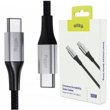 kabel AUC-01 USB-C - USB-C 2,0 m 100W ČRNA